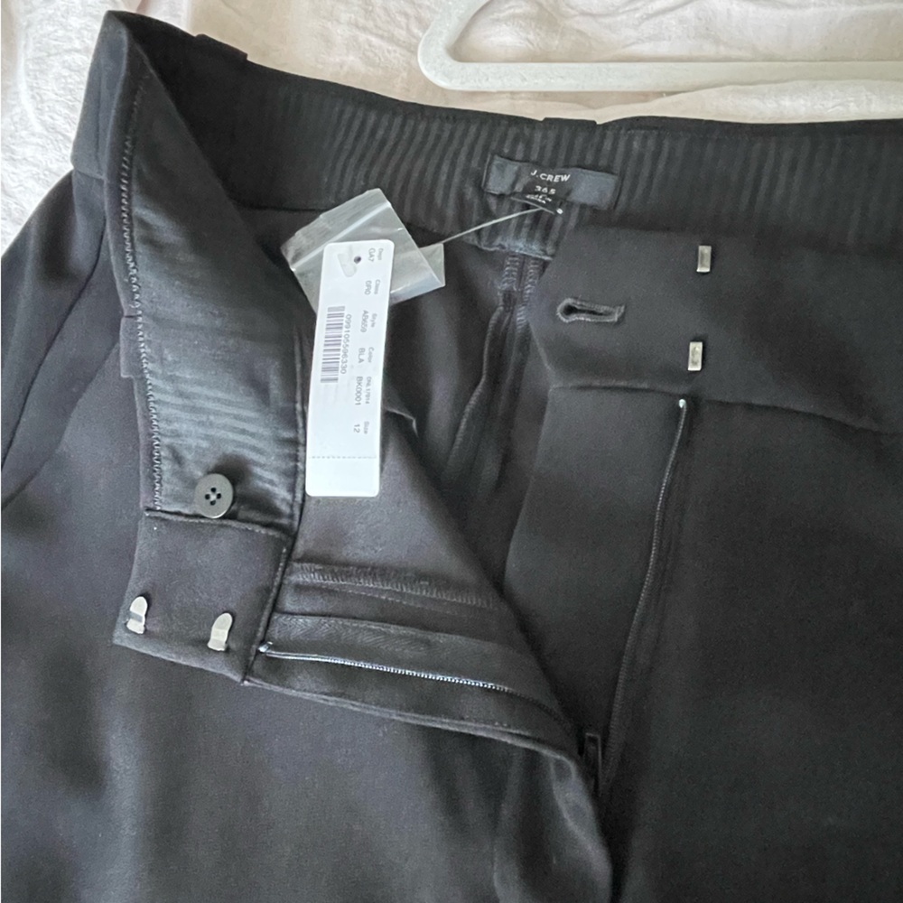 J Crew cropped trouser size 12, black, NWT - Picture 7 of 9